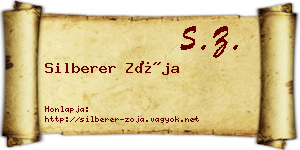 Silberer Zója névjegykártya